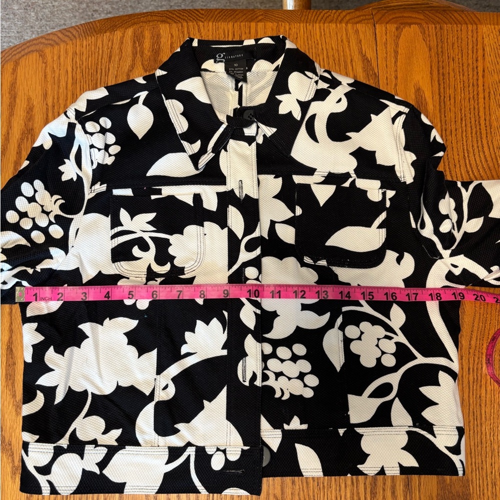 Signature Monochrome Floral Pattern Jacket